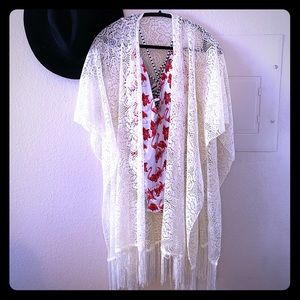 Boho Cream Lace Swim Cover Up